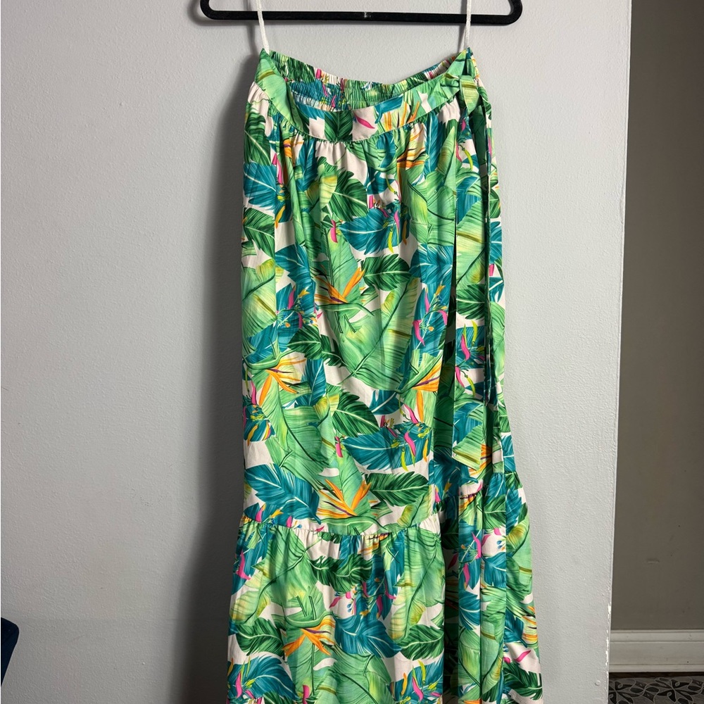 Rachel Green Leaf Print Maxi Skirt